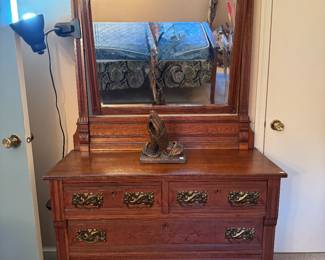 Eastlake 3 Drawer Dresser with Attached Mirror (42"W x 18"D x 73"H)