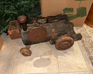 Antique / primitive large tractor toy. Unique! 