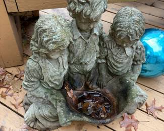 Very heavy 60 lbs +. Cast cement child statue. $110. 