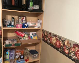 Office supplies and shelves 