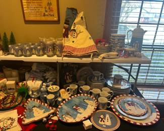 Lots of Christmas dishes 