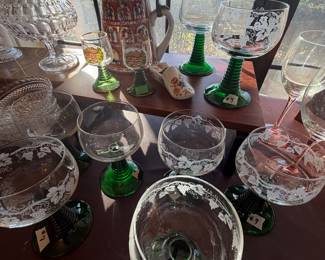 Luminarc France Roemer wine glass, Marzi and Remy German Beer Stein