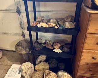 Variety of quartz, Mexican lava rock, fossils and petrified wood 