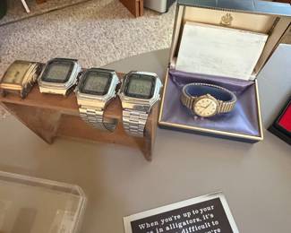 Casio vintage silver Illluminator watches, Vintage Gruen wristwatch