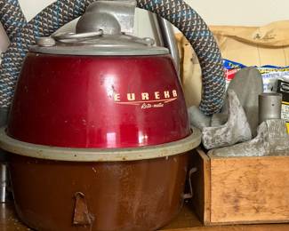 1960s Eureka Vibra Beat Vacuum system with attachments