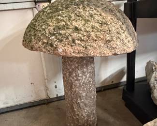 rock shaped like a mushroom (very heavy, two pieces) 