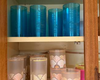 Vintage HJ Stotter Highball or Double Old fashioned tumblers "Neptune Seashell"