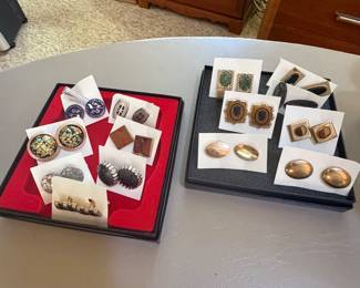 Vintage Cufflinks: Hickock, Swank gold, marbled gold 