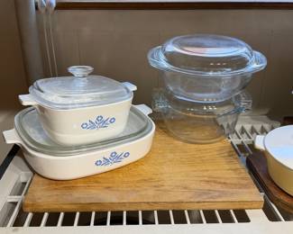 Corningware casserole dishes, Pyrex glass dishes with lids