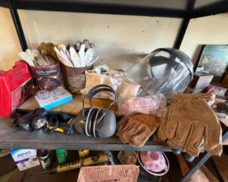 Work gloves and safety equipment 