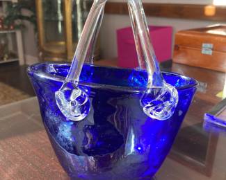 Hand Crafted Blue Glass Purse