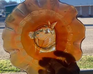 Carnival Glass with Horse