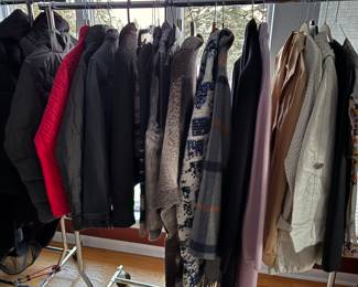 Rack of curated clothing for Women - size S - L.  Designers such as Max Mara, Missoni, St. John, Lafayette 148, Eileen Fisher, Neiman Marcus exclusives, Worth, North Face and MORE!