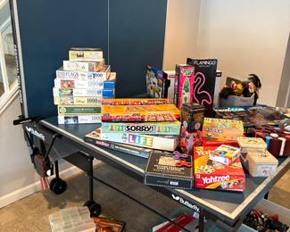 Board games, puzzels, lava lamp, Erector set, matchbox cars, new toys and more!