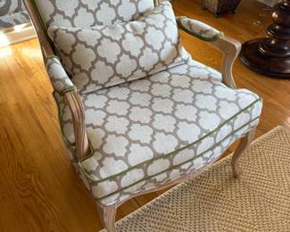 Wood armchair with lumbar pillow - matched set of 2 available