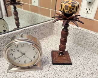 Palm tree candle/decor and clock