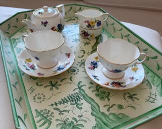 English tea set and tray