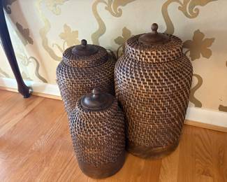 Woven baskets - set of 3