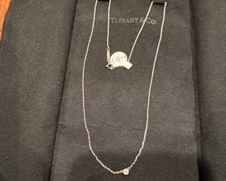 Tiffany diamond necklace with Tiffany bag