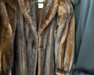 Vintage long brown mink coat by Arpin - size M 