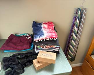 T-shirts, swim trunks, ties and bow ties
