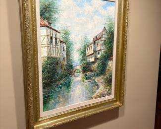 Framed oil painting by Theo Raucher