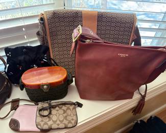 Coach - “ Bleaker” and brief bag, and vintage box purse