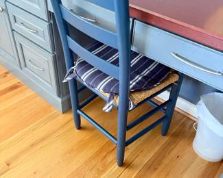 ladder-back chair with rush seat