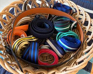 Grosgrain and leather belts 