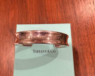 Tiffany Sterling silver 1837 concave cuff with box
