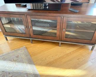 Ethan Allen media center with glass front
