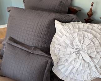 Queen Euro Sham (2), queen sham, and accent pillow