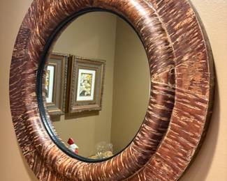 Round wood mirror