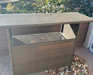 Tall all-season wicker bar table