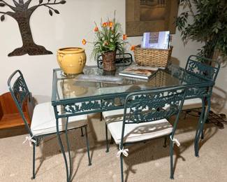 Vintage Glass top Table and Chairs