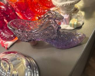 Lavender hand painted Fenton shoe
