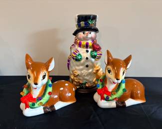 Mr. Christmas lighted decor & Thomas Pacconi large snowman 