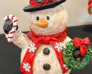 Wood carved snowman 