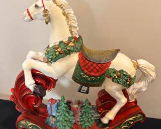 Large Christmas Rocking Horse Decor 