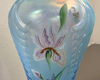 Hand painted Fenton vase