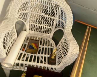 White wicker chair