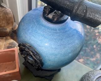 Asian Pottery Raku ? "Wish Keeper jar"