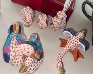 Herend figurines Ducks + Rabbits