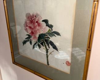 Peony with Chinese ink seal / chop