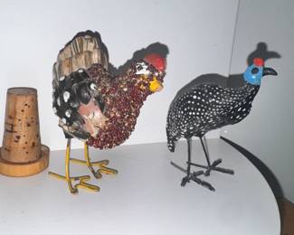 Happy Chicken + Guinea Fowl figurines