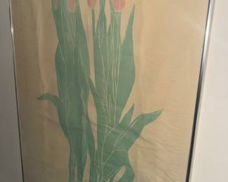 Google says Henry Evans Tulips Linocut print, but signature doesn’t match..
