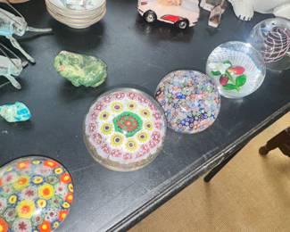 millefiori glass paperweights