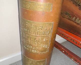 Fire house.. umbrella stand out of brass fire Extinguisher