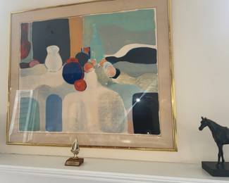 Still life litho, numbered and signed by French artist Roger Mühl