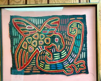 Hand stitched Mola from Panama.